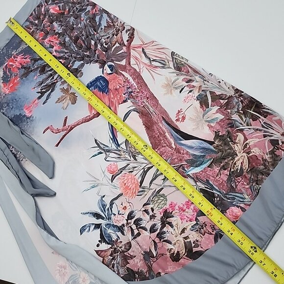 Urban Lux Resort Women's 3 Piece Bikini Sarong Tropical Silver Pink Print Size S - Picture 14 of 16